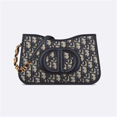 CD Signature Hobo Mini Bag Blue Dior Oblique Jacquard.